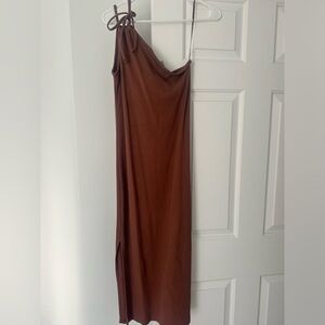 Chocolate brown one strap maxi